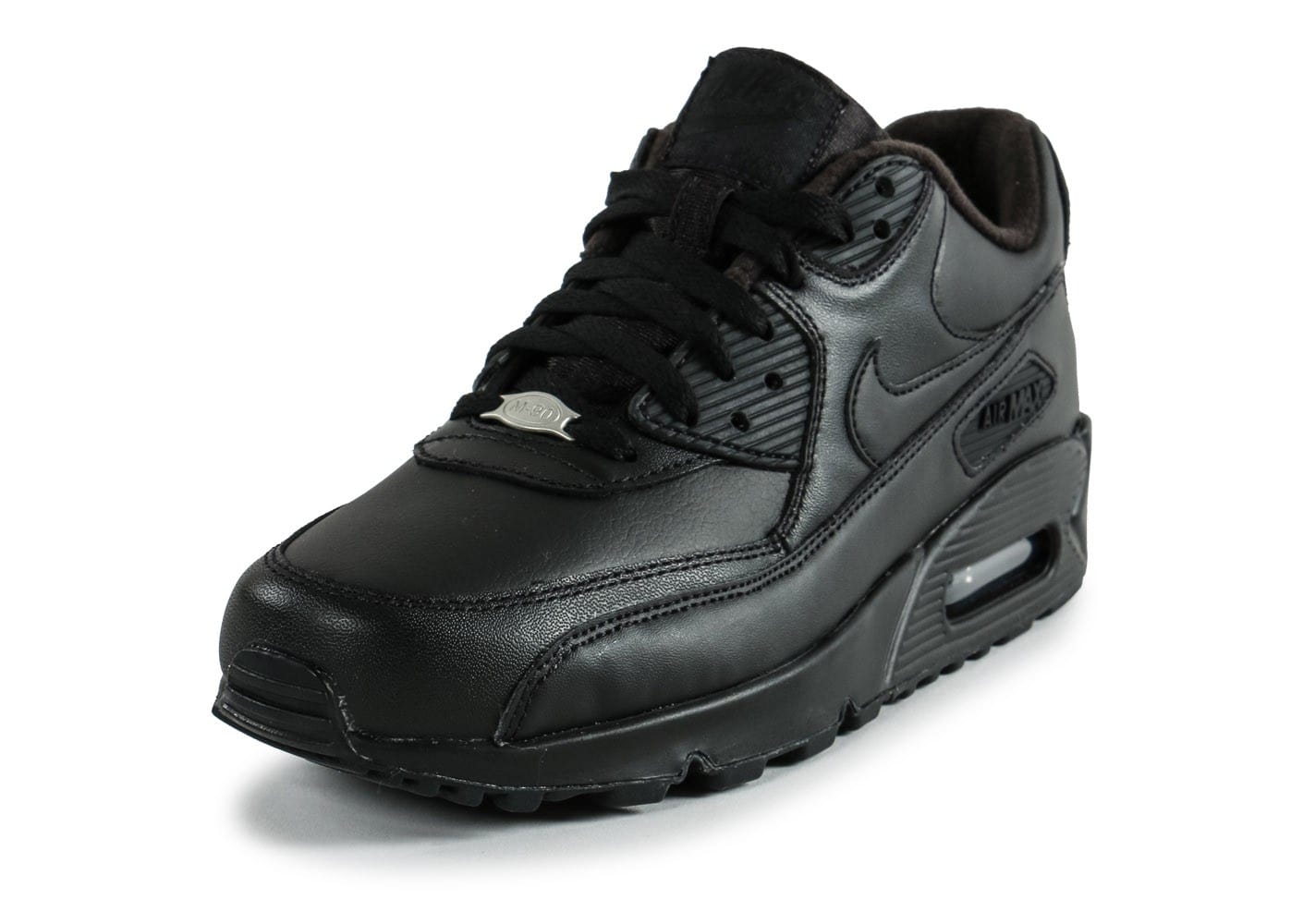 nike air max 90 leather noir homme, ... Chaussures Nike Air Max 90 Leather noire vue dessous ...